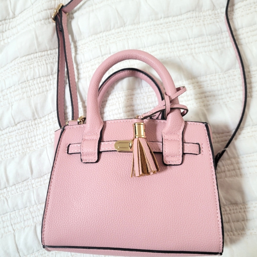 ☆ Pink Faux Leather Mini Crossbody Bag - Picture 14 of 14